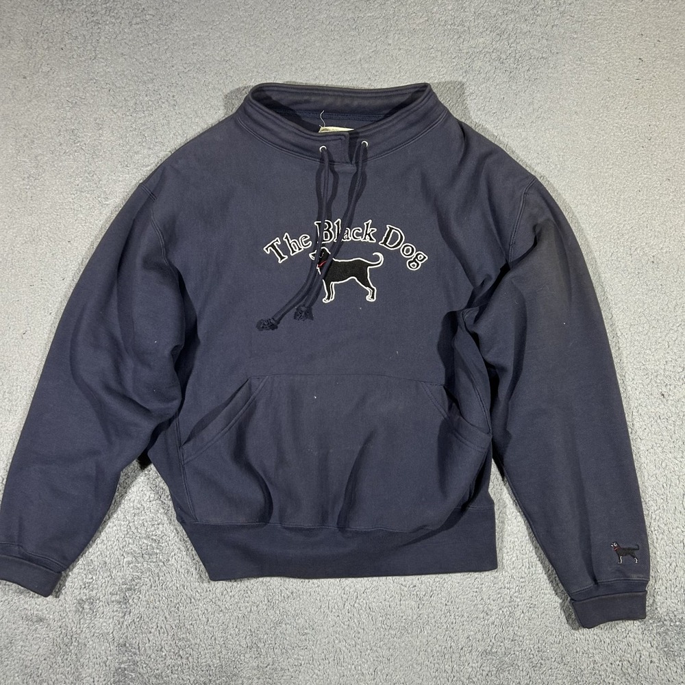 The Black Dog Men's Medium Navy Blue Heavyweight Pullover Sweatshirt #3982